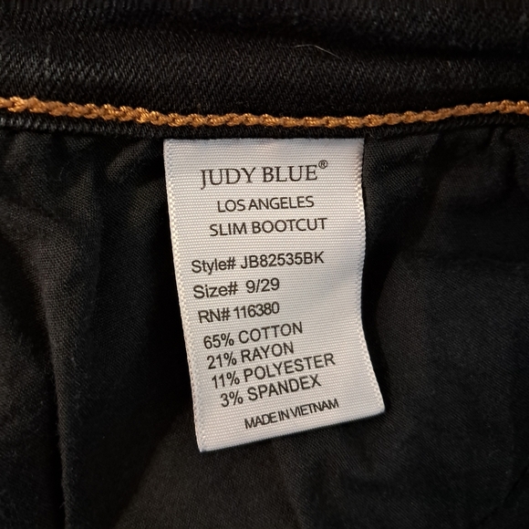 Judy Blue Ashland High Rise Slim Bootcut Black Wash Jeans Size 9/29 - Picture 10 of 11